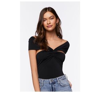 Black off the shoulder one piece brand new with tags size large